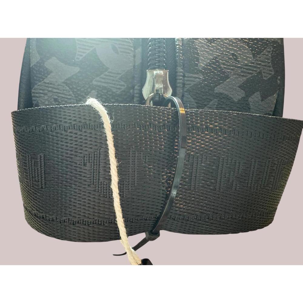 True Religion Black Monogram Patterned Zip Pouch … - image 5